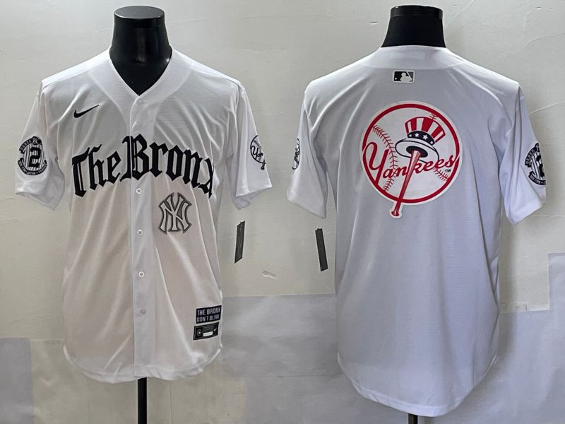 Men 2025 New York Yankees Blank White Five generations Joint Name Nike MLB Jersey style 30
